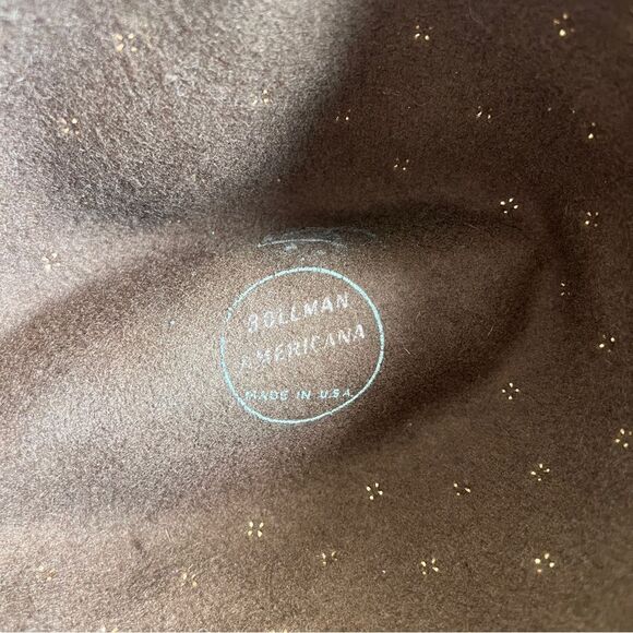 Vintage Bollman Americana Olive Felt Hat with Gold Studs - Picture 6 of 6
